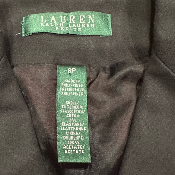 Ralph Lauren Crown Crest Black Blazer Women’s Size 6P Cotton Stretch Blend - Picture 3 of 11
